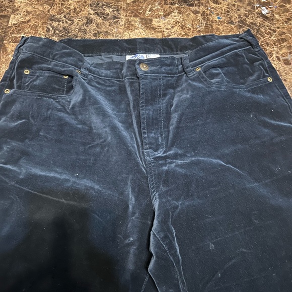 Diane Gilman Velvet Straight-Leg Pant (Part of a suit set) Navy SZ 16W - Picture 6 of 11